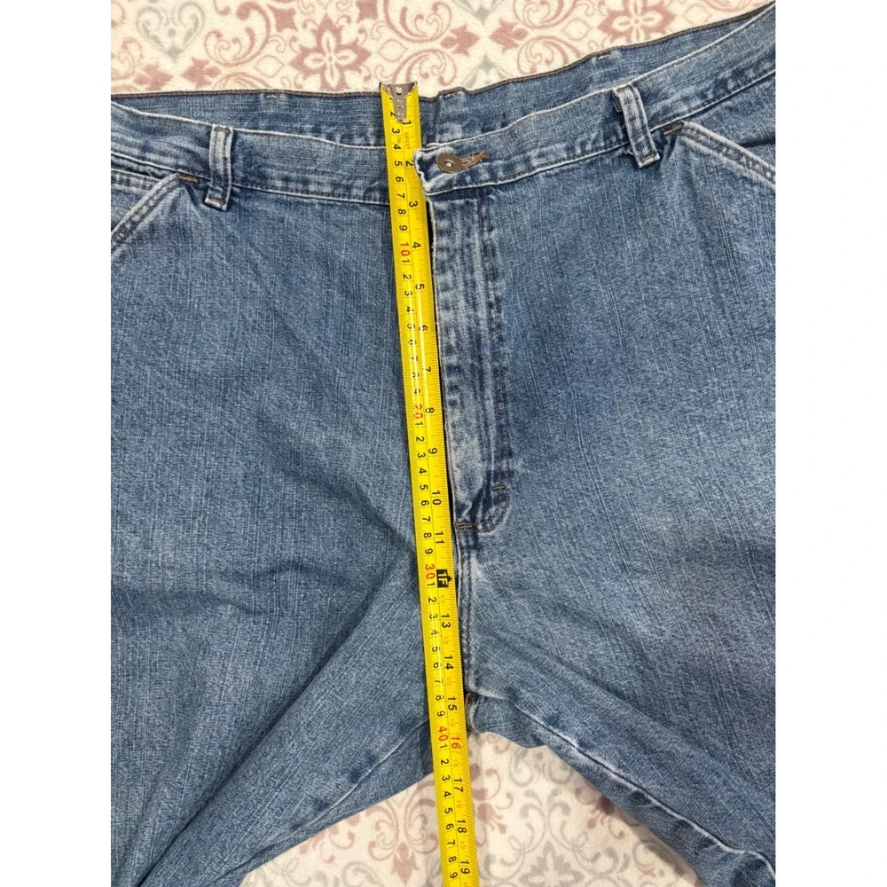 Wrangler Carpenter Jeans Mens 40x30 Blue Denim Workwear Loose Fit 94OROAS